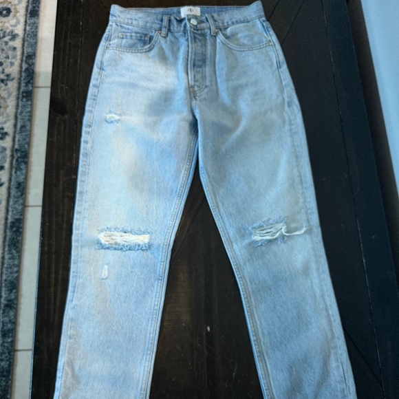 Anine Bing Light Blue Straight Leg Jeans - Picture 1 of 5